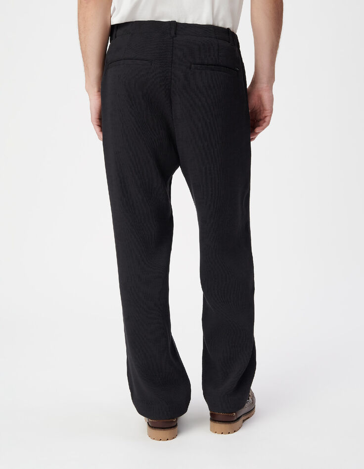 Men's black pleated pants-3
