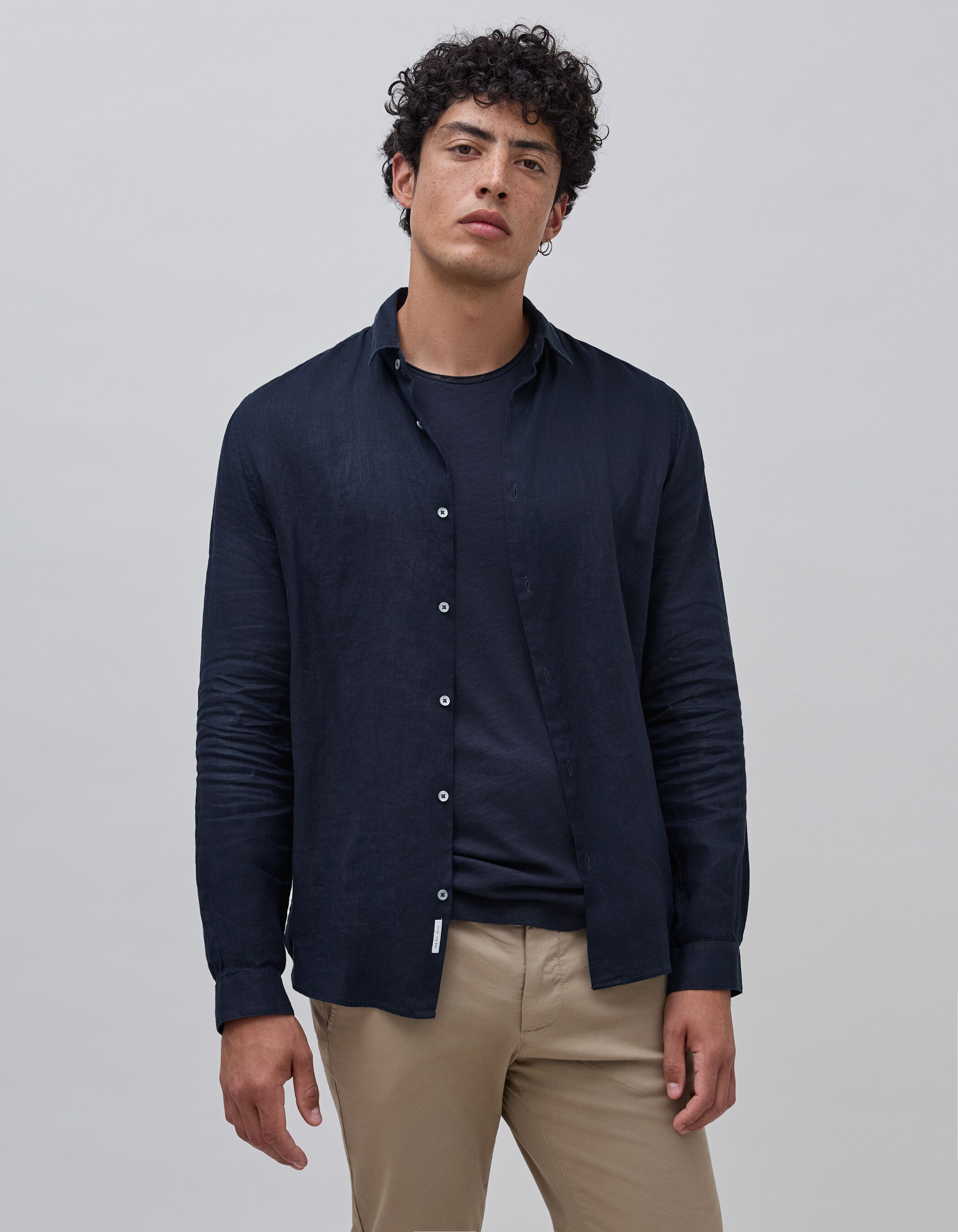 Chemise SLIM marine 100 lin Homme IKKS