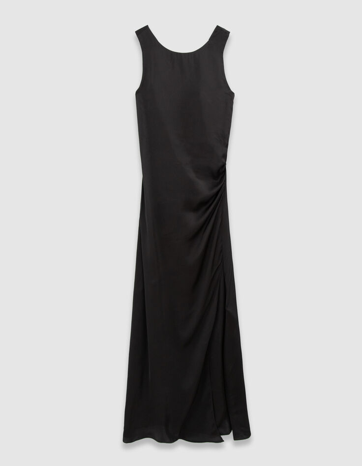 Women’s black long dress with straps crossed over back-5 Women’s black long dress with straps crossed over back-5