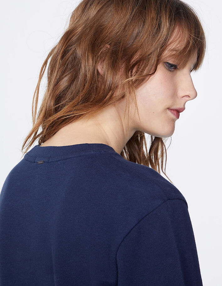 Marineblaues Damensweatshirt mit Schriftzug - IKKS