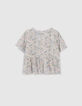 Girls’ ecru flowery print LENZING™ ECOVERO™ blouse-2