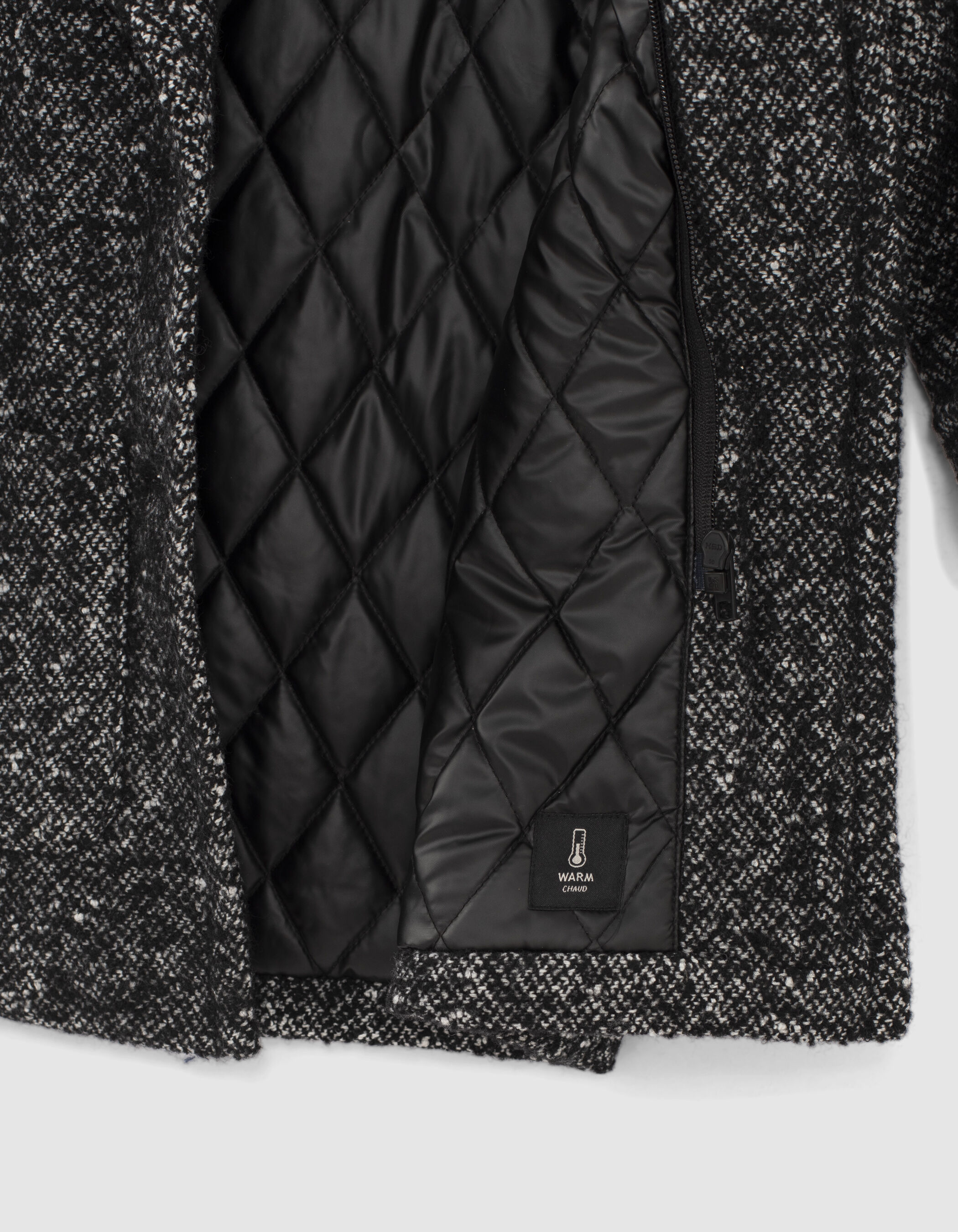 Manteau tweed online noir