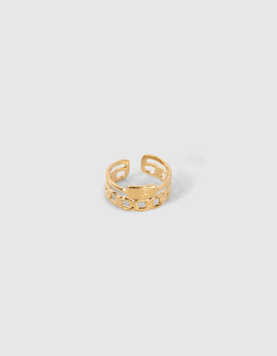 Anillo dos en uno gourmette y estrella dorado mujer - IKKS