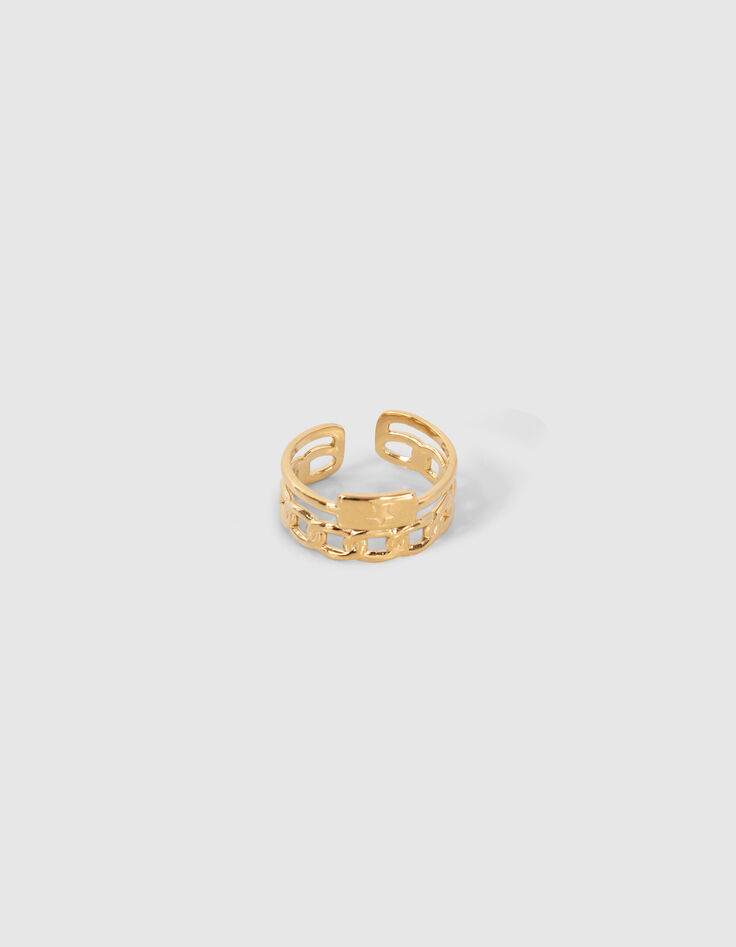 Anillo dos en uno gourmette y estrella dorado mujer-1 Anillo dos en uno gourmette y estrella dorado mujer-1
