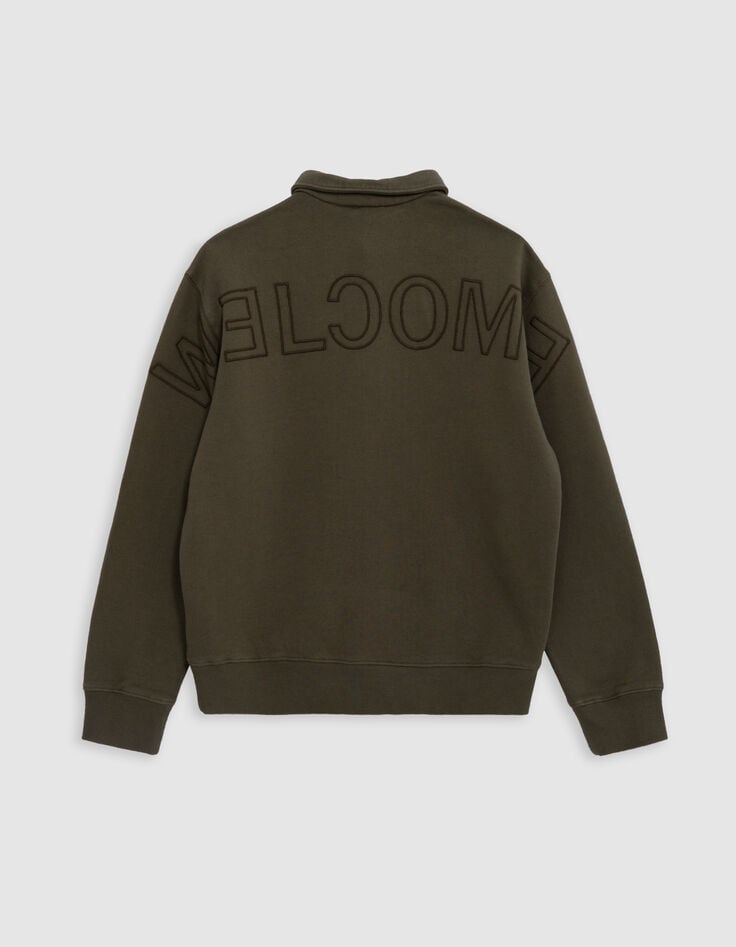 Sudadera caqui maxi mensaje bordado espalda niño-3