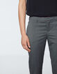 Pantalon tailleur cropped droit fil à fil femme-4