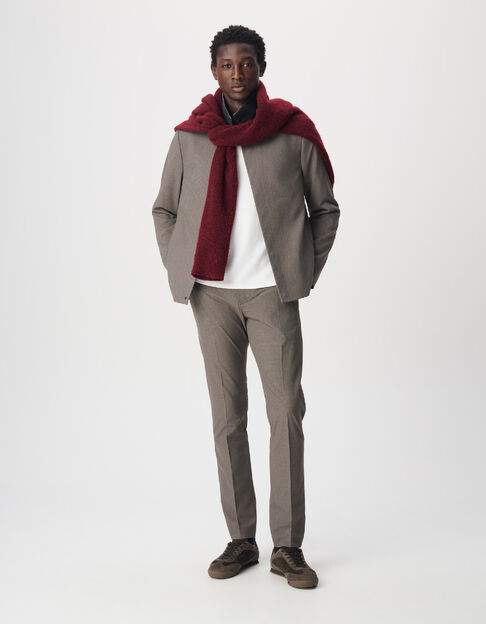 Herenbroek in bruin houndstooth pak - IKKS