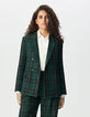 Grüne Damen-Oversize-Jacke Karos-2