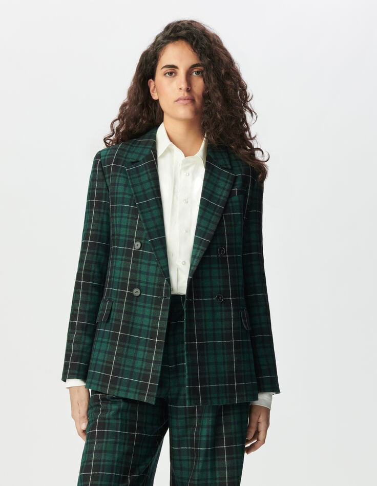Grüne Damen-Oversize-Jacke Karos-2 Grüne Damen-Oversize-Jacke Karos-2
