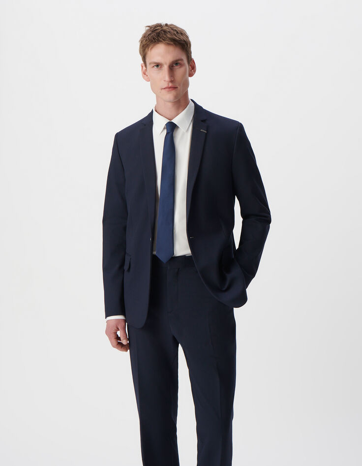 Veste de costume SLIM marine maille Milano Homme-2