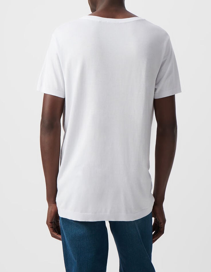 Men&rsquo;s white cotton modal t-shirt-3