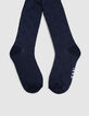 Gebreide meisjesmaillot in marineblauw jacquard-3