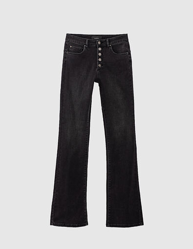 Zwarte flare jeans hoge taille dames - IKKS