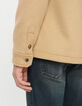 Beige wollen overshirt meerdere zakken Heren-5
