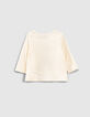 Cremeweißes Bio-Shirt mit Matrosen-Löwin für Babymädchen-3
