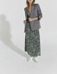 Robe longue en viscose imprimé cachemire vert femme-4