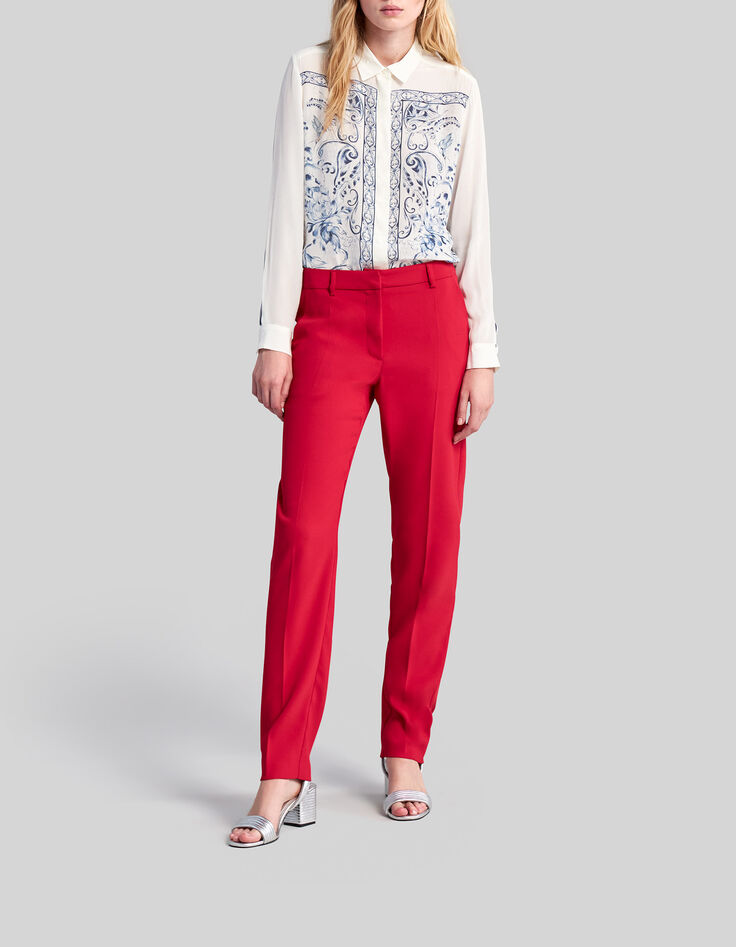 Women&rsquo;s ecru shirt with floral skull print-5