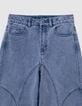 Large blue jeans with pink overdyed cut-outs for girl-2