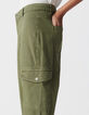 Kaki battle jeans cropped Dames-3