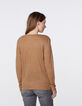 Camelbraunes Damenleinenshirt-3