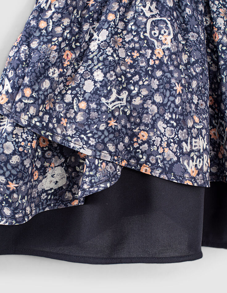 Falda navy Ecovero&reg; estampado flores ni&ntilde;a-5