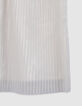 Robe plissée écrue irisée volants manches fille-5