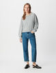 Grijs oversized sweatshirt met juwelenkraag Dames-7