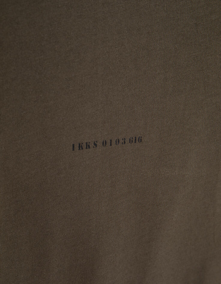T-shirt kaki print message Homme-3