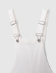 Girls' off-white upcycled denim dungarees-2