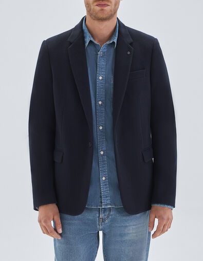 Men’s navy textured knit jacket - IKKS