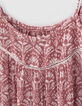 Langes M&auml;dchenkleid, Ecovero&reg;, Batik-Print, in Rosenholz-2