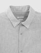 Antracietgrijs SLIM overhemd faux-uni Heren-2