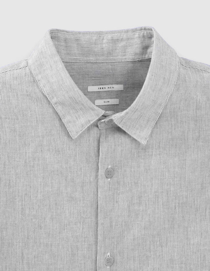 Antracietgrijs SLIM overhemd faux-uni Heren-2
