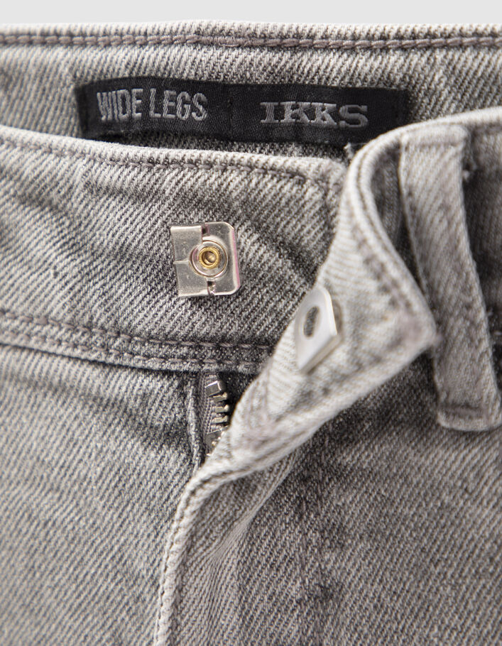 Grijze jeans WIDE LEG vaste omslagen met franjes meisjes - IKKS