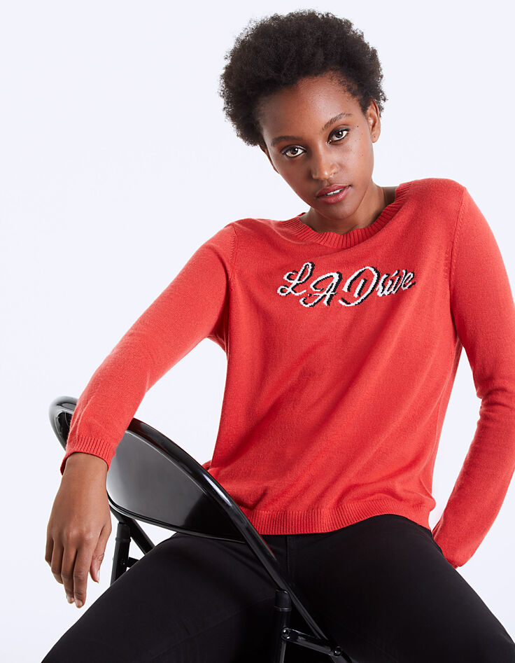 Jersey tricot punto fino mensaje L.A Drive mujer-1