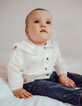 Shirt voor babymeisjes in ecru met kanten kraag-1