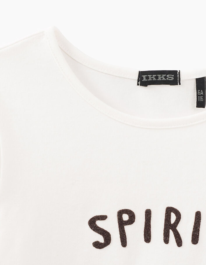 Camiseta blanco roto Love, free, spirit con tigres niña - IKKS