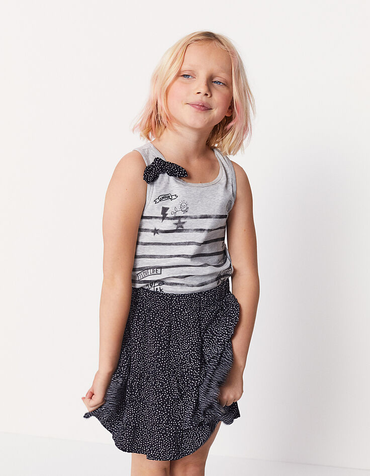 D&eacute;bardeur gris chin&eacute; moyen ray&eacute; fille-1