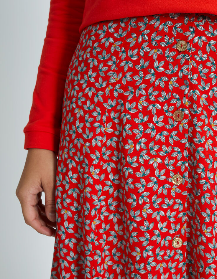 Falda midi amapola estampado micro-flores I.Code-4