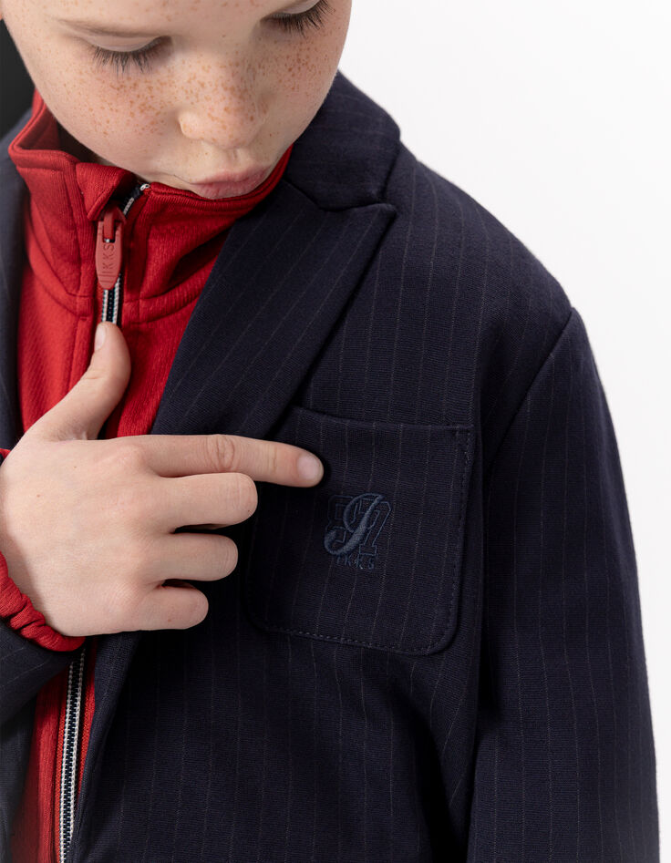 Boys’ navy pinstripe suit jacket-4 Boys’ navy pinstripe suit jacket-4