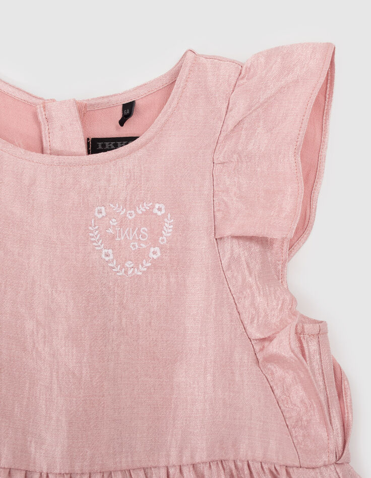 Roze jurk met volants meisjes-3