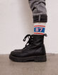 Schwarze socken mit Zielflagge und weißen Streifen-6