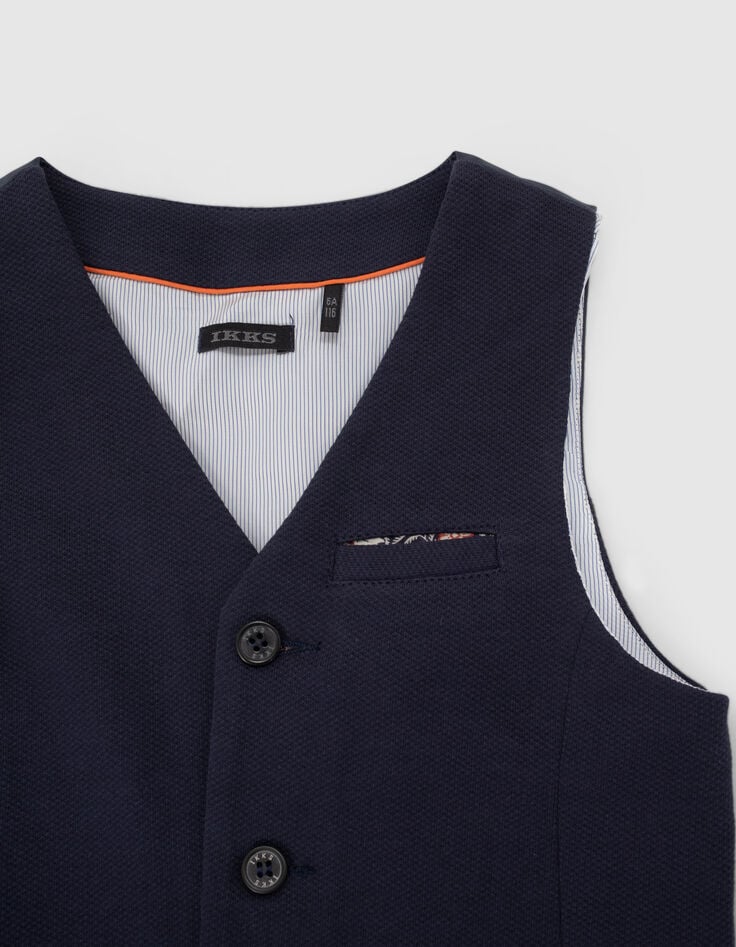 Boys' navy suit waistcoat-3