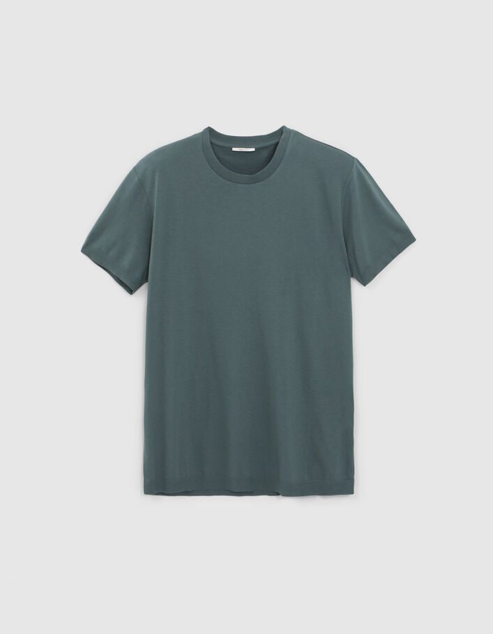 T-shirt vert bleuté mix coton modal Homme - IKKS
