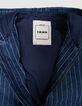 Blue denim hooded jacket with tennis stripes for boy-7