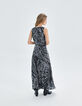Pure Edition-Women’s grey long zebra print dress-4