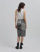 Falda negra fruncida estampado patchwork pa&ntilde;uelo Mujer-8