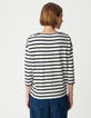 Oversized navy and white sailor tee with shoulder jewels Women-3