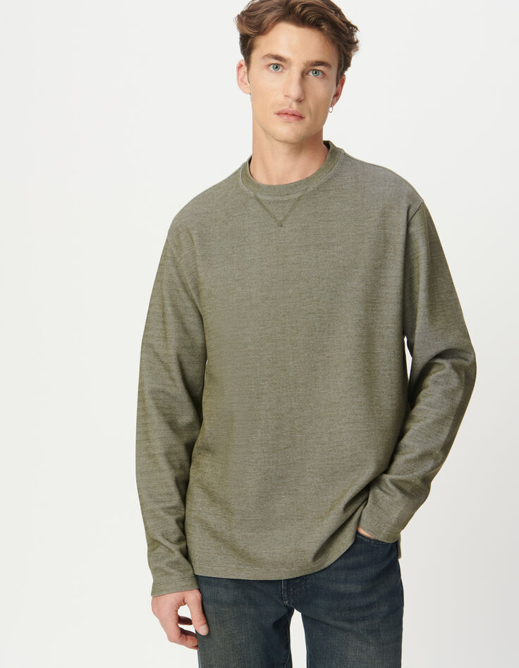 Camiseta manga larga caqui hombre-3