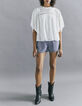 Ecru loose top inzet kant en fronsels dames-7